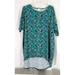 Lularoe Tops | Lularoe Women's Size L Blue Purple Floral S/S Drop Shoulder Irma Tunic Top | Color: Blue | Size: L