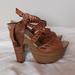 Jessica Simpson Shoes | Jessica Simpson Leather Platforms | Color: Brown/Tan | Size: 9