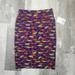 Lularoe Skirts | Lularoe Feather Midi Cassie Skirt | Color: Orange/Purple | Size: M