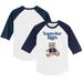 Toddler Tiny Turnip White/Navy Tampa Bay Rays Girl Teddy 3/4-Sleeve Raglan T-Shirt