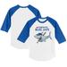 Toddler Tiny Turnip White/Royal Toronto Blue Jays Shark 3/4-Sleeve Raglan T-Shirt