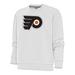 Women's Antigua White Philadelphia Flyers Special Edition 2.0 Victory Crewneck Pullover Sweatshirt