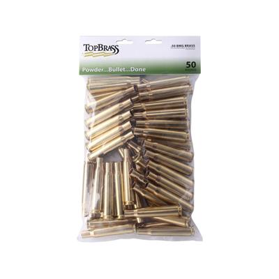 Top Rifle Brass .50 BMG Rifle Brass Reconditioned Cartridges 50 Count Pouch 3B050BMGMY-50