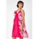 Roman Sleeveless Floral Chiffon Overlay Dress in Pink - Size 24