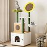 Katzenbaum mit Katzentoilette, verstecktes Katzenwaschraum mit Kratzpfosten, Katzenbaumturm mit