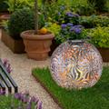 Boule solaire pour l'extérieur, lampe solaire, argent/gris, lampe à brancher, jardin, boule