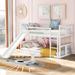 Twin Over Twin Bunk Bed with Slide and Ladder, Solid Pine Wood Bunkbed Frame with Full-Length Guardrail, No Box Spring Needed