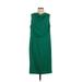 Ann Taylor Factory Cocktail Dress - Midi: Green Solid Dresses - Women's Size P