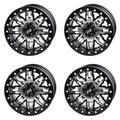 (4 Pack) 4/156 Tusk Teton Beadlock Wheel 14x7 4.0 + 3.0 Machined/Black For POLARIS RZR 900 Trail Sport 2021-2022