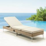 HOMREST Patio Rattan Chaise Lounge Chair Outdoor Pool Lounge Chair Reclining Patio Wicker Chaise Lounge Chair Set with Adjustable Backrest Cushions for Poolside Porch Garden and Backyard