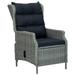 Walmeck Reclining Patio Chair with Cushions Poly Rattan Gray