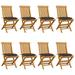 Walmeck Patio Chairs with Taupe Cushions 8 pcs Solid Teak Wood