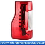 EUBUY Replacement Red Tail Light Passenger Side Compatible for 2017-2019 F250/F350 Super Duty w/o LED