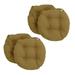 Blazing Needles 16 in. Spun Polyester Solid Outdoor Round Tufted Chair Cushions Wheat - Set of 4