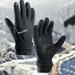 HAXMNOU Men Winter Zipper Touchscreen Windproof Warm Waterproof Snowboarding Windproof Warm Gloves Cycling Sports Plush Ski Gloves