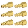 (6 Pack) 1/4 Inch FNPT Female Brass Plug Connector Air Coupler and Plug Kit Air Hose Quick Connect Adapter Air Tool Compressor Fittings