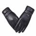NUOLUX Winter Leather Gloves Touch Screen Gloves Warm Thicken Riding Workout Gloves for Travel Outdoor (Black)