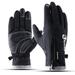 Winter Ski & Snowboard Gloves with Wrist Leashes - Waterproof & Windproof Snow Gloves for Skiing Snowboarding Shoveling - Nylon Shell Thermal Insulation & Synthetic Leather Palm - Fits Men & Women