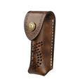 TOURBON 4.1 Leather Knife Sheath Snap Case Multipurpose Knife Pouch for Small Folding Knife EDC Holster Clip-on Belt Brown