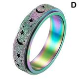 Titanium Stainless Steel Spinner Ring Anxiety Rings Star Moon Fidget Ring Cat Stress Relief Spinning Ring Silver Gold Black Plated Anti-Anxiety Ring Engagement Wedding Promise Ring Size 5-12 F0G7