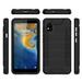Compatible for ZTE Avid 589 Brushed Hybrid Phone Cover Case + Tempered Glass - Black