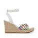 TOMS Women's White Mediterranean Tiles Marisela Twist Wedge Heel Sandals, Size 11