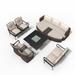 Hokku Designs Sicilia 11 - Person Rattan Seating Group w/ Cushions Synthetic Wicker/All - Weather Wicker/Wicker/Rattan in Black/Brown | Outdoor Furniture | Wayfair