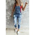 Denim Overalls for Women 2023 Ripped Jeans Woman Jumpsuit Elastic Denim Pants Suspender Trousers Jean Femme Streetwear Mujer XL