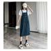 S-5XL Women Denim Dresses Spring Summer Loose Casual Jean Suspender Strap Dress Large Size Versatile Mid Length Female Vestido