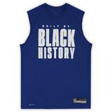 "Detroit Pistons Team-Issued Blue Black History Month Sleeveless Shirt from the 2022-23 NBA Season"