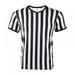 Men s Official Black & White Stripe Referee Shirt Zipper Collared V-Neck Short Sleeve Umpire Jersey Costume Pro Ref Uniform for Soccer Basketball Football