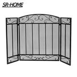 SR-HOME 3 Panel Iron Fireplace Screen Iron in Black/Gray | 31.75 H x 41.5 W x 1.25 D in | Wayfair SR-HOMEc6ab667