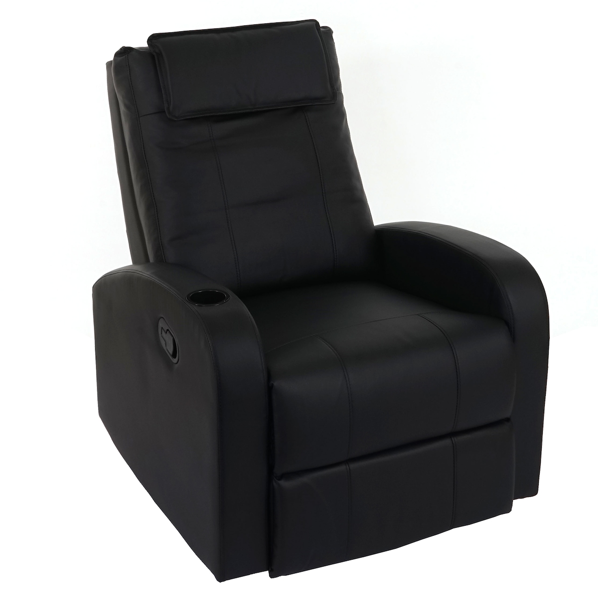 Mendler Fernsehsessel Durham, TV Sessel Relaxsessel Liegesessel, Kunstleder ~ schwarz Image