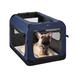 Veehoo Folding Soft Dog Crate, 3-Door, 5 x Heavy-Weight Mesh Screen, 600D Cationic Oxford Fabric Polyester in Blue | 16 H x 16 W x 24 D in | Wayfair