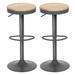 17 Stories Selina Swivel Solid Wood Adjustable Height Bar Stools, Counter Stools for Kitchen Island Wood/Metal in Gray/Black | Wayfair