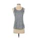 Reebok Active Tank Top: Gray Color Block Activewear - Women's Size Small