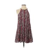 American Eagle Outfitters Casual Dress - A-Line Crew Neck Sleeveless: Pink Paisley Dresses - Women's Size X-Small - Print Wash