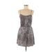 5th & Love Casual Dress - Mini Scoop Neck Sleeveless: Brown Print Dresses - Women's Size Medium