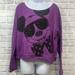 Disney Tops | Disney’s Mickey Mouse Light Weight Off Shoulder Sweatshirt Medium | Color: Black/Purple | Size: M