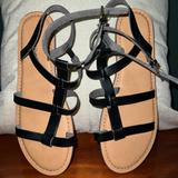 American Eagle Outfitters Shoes | American Eagle Gladiator Sandals - Black | Color: Black/Tan | Size: 7.5