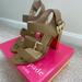 Kate Spade Shoes | Kate Spade Penelope Heel Sandal 9 | Color: Gold/Tan | Size: 9