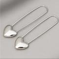 Zara Jewelry | Last Pair! Zara Silver Heart Safety Pin Earrings | Color: Gold/Silver | Size: Os