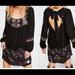 Free People Dresses | Free People Black And Purple Embroidered Dress Nwt | Color: Black/Purple | Size: S