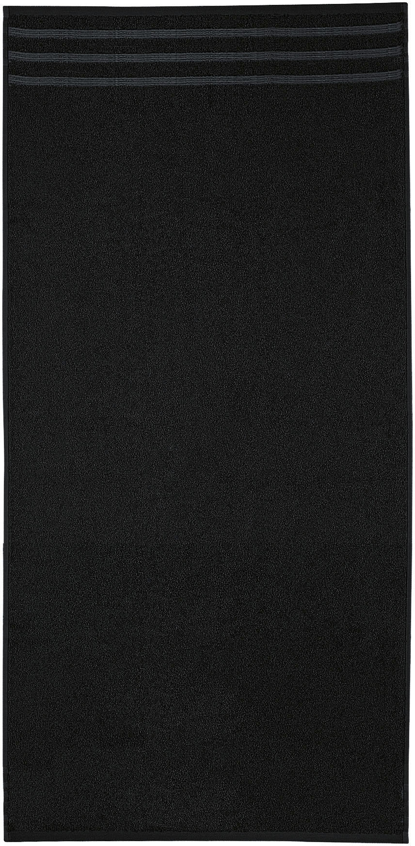 Duschtuch KLEINE WOLKE "Royal, 1 Stück (70/140 cm)", schwarz, B:70cm L:140cm, Frottier, Baumwolle, Handtücher, Uni Farben, mit Bordüre, weich, auch in verschiedenen Sets erhältlich Image