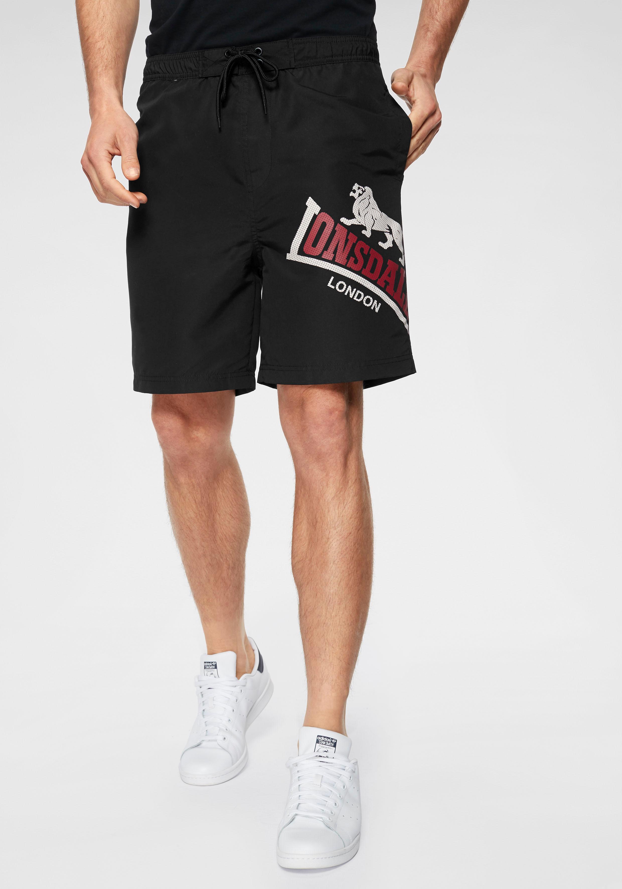 Boardshorts LONSDALE "ATLOW", Herren, Gr. 3XL, N-Gr, schwarz, Obermaterial: 100% Polyester. Futter: 100% Polyester, kurz, Hosen, Badeshorts Image