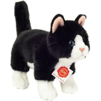 Kuscheltier TEDDY HERMANN "Katze 20 cm, schwarz/weiß" Plüschfiguren schwarz (schwarz, weiß) Kinder zum Teil aus recyceltem Material