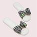 Kate Spade Shoes | Kate Spade Bikini Gingham Jacquard Bow Sandals | Color: Black/White | Size: 8.5