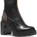 Michael Kors Shoes | Michael Kors Cyrus Mk Logo Black Bootie Ankle Boots Shoes Heels Pumps New | Color: Black/Brown | Size: Various