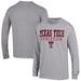 Men's Champion Gray Texas Tech Red Raiders Athletics Logo Stack Long Sleeve T-Shirt