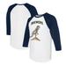 Unisex Tiny Turnip White/Navy Milwaukee Brewers TT Rex 3/4-Sleeve Raglan T-Shirt